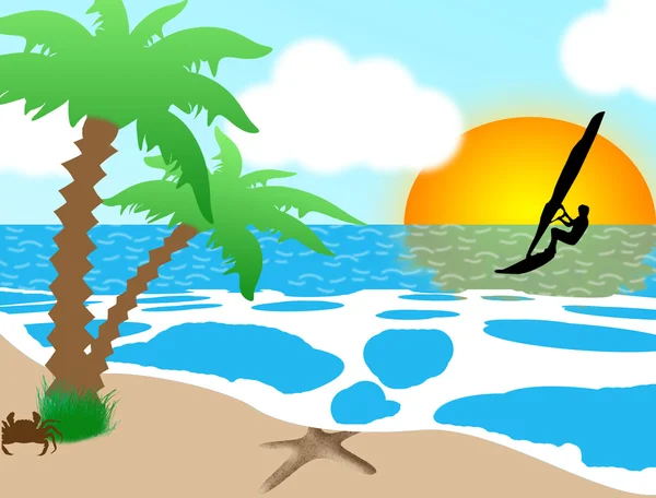 Tropická pláž — Stockový vektor