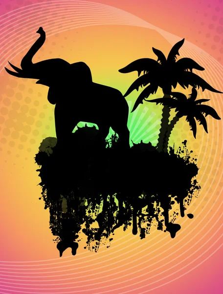 Sloní silueta — Stockový vektor