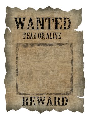 Vintage wanted poster clipart