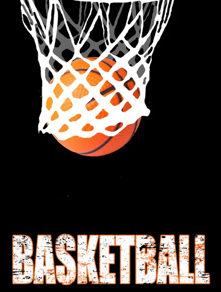 Basketballkorb und Ball — Stockvektor