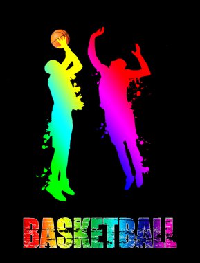 Basketball players clipart