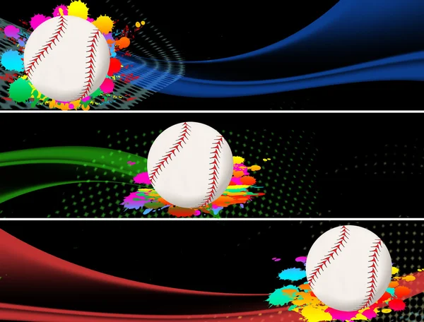 Bannières de baseball — Image vectorielle