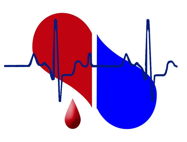 Meio coração e fundo batimento cardíaco — Vetor de Stock