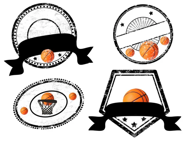 Leere Briefmarken, Basketball-Thema — Stockvektor