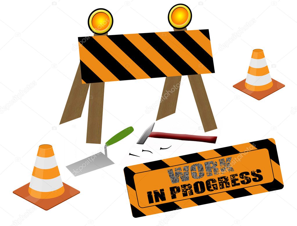 ᐈ Working In Progress Sign Stock Cliparts Royalty Free Work In Progress Vectors Download On Depositphotos