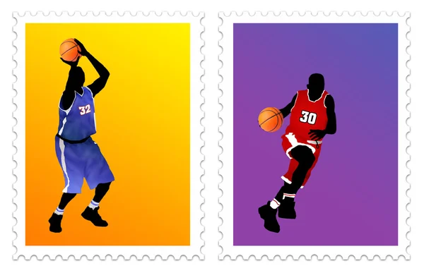 Баскетбольные марки — стоковый вектор