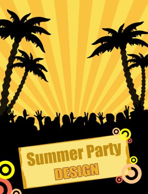 Summer party design clipart