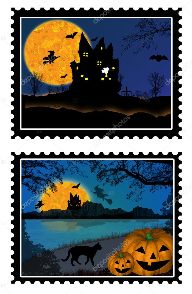 Halloween stamps — Stock Vector © roxanabalint 6068863