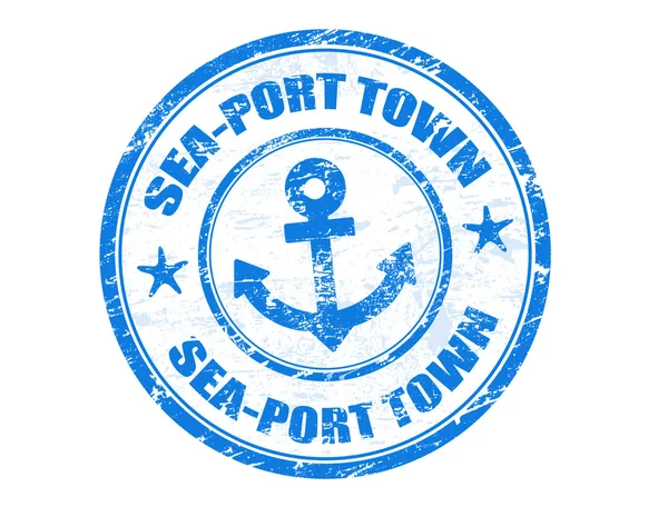 Sello Sea-Port Town — Archivo Imágenes Vectoriales
