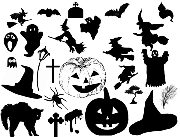 Halloween silhouettes — Stock Vector