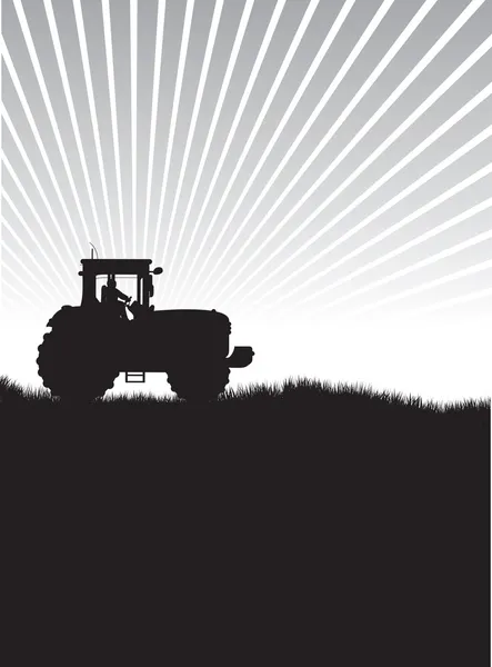 Tractor en un campo — Foto de Stock