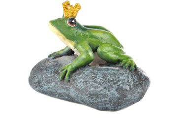 Frog sitting on a stone clipart