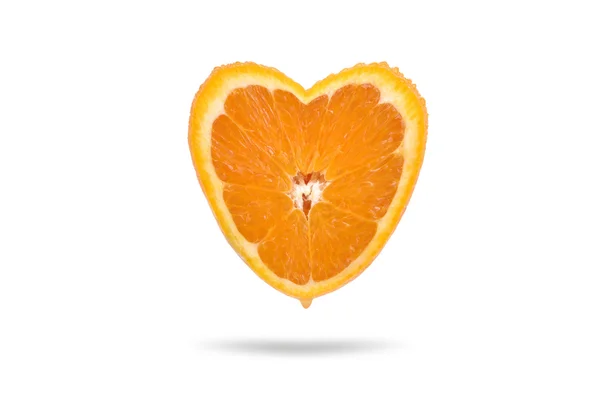 Orange in the form of heart — Stock Photo, Image
