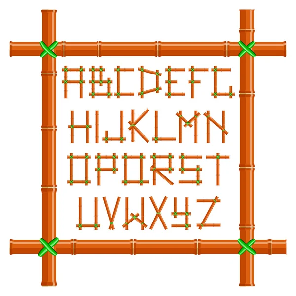 Oranje bamboe alfabet — Stockvector