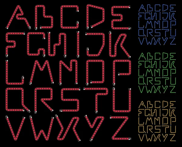 Neon alphabet — Stock Vector