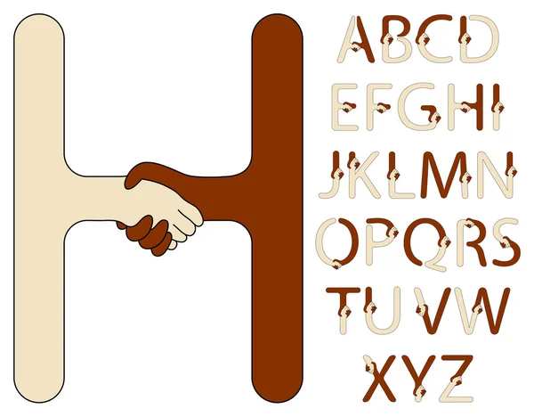 Alfabeto apretón de manos — Archivo Imágenes Vectoriales