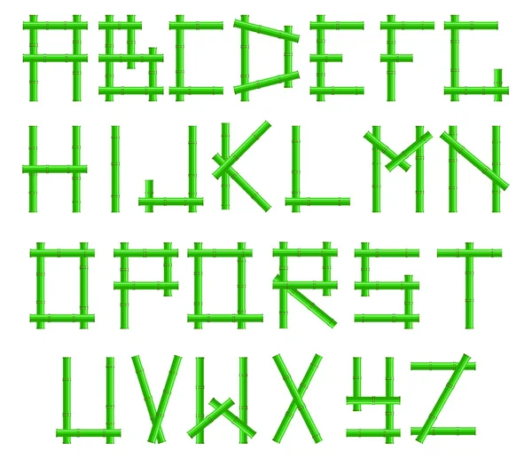 Alphabet bambou vert — Image vectorielle