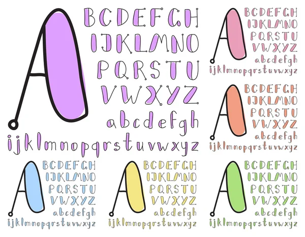 Vintage schets alfabet — Stockvector