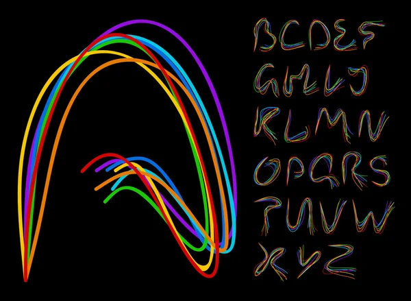 Alphabet fibre optique — Image vectorielle
