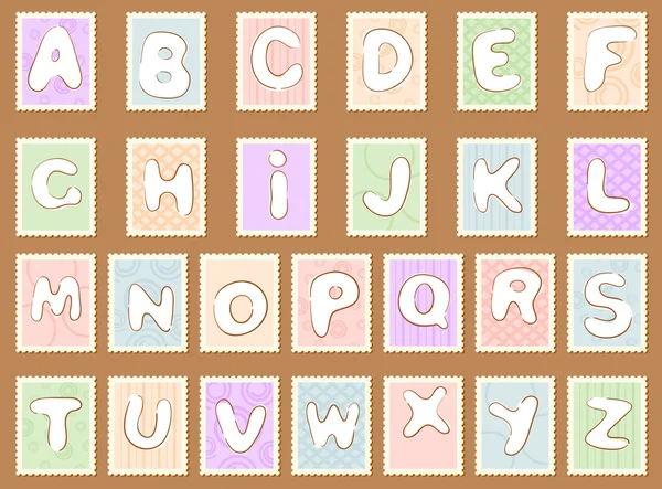Stamp alphabet — Stock Vector