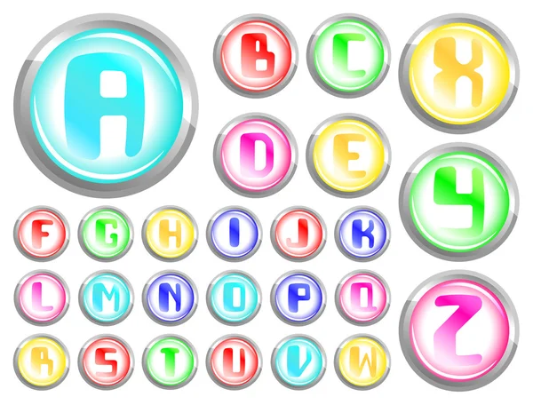 Buttons alphabet — Stockový vektor