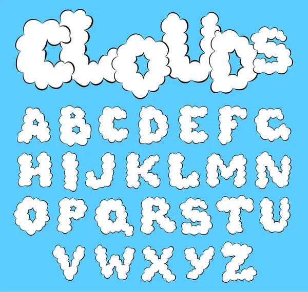 Wolken alfabet — Stockvector