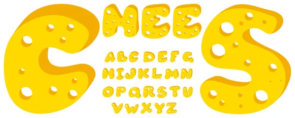 Cheese alphabet — Stock Vector