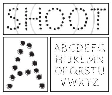 Shooter alphabet clipart