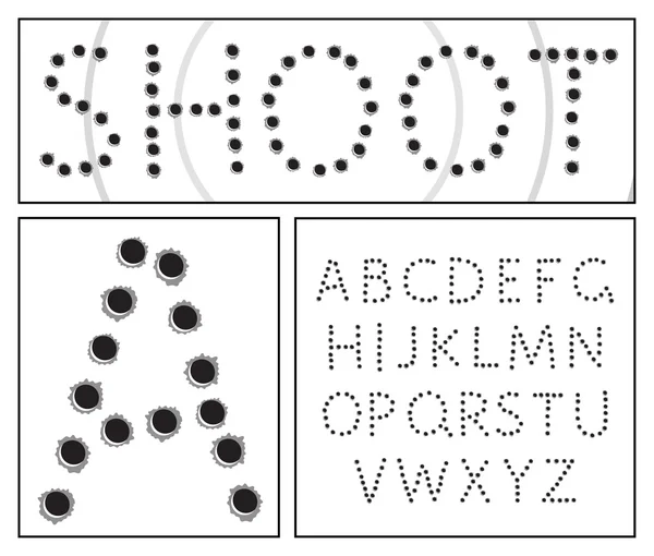 Shooter-Alphabet — Stockvektor