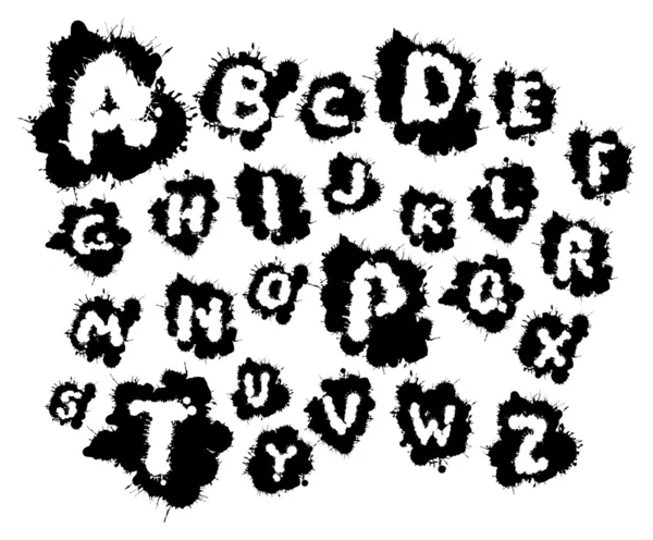 Алфавит блотов — стоковый вектор
