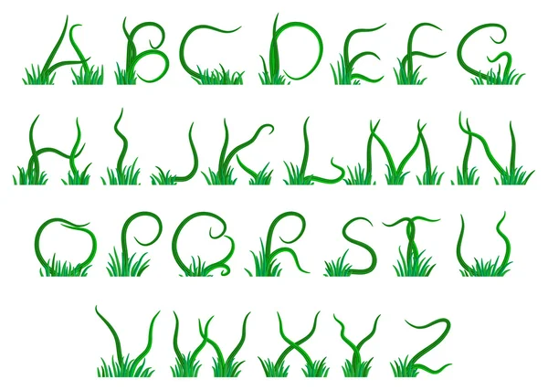 Alfabeto dell'erba — Vettoriale Stock