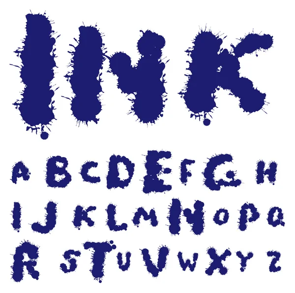 Tinta borra el alfabeto — Archivo Imágenes Vectoriales