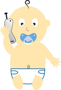 Cell Phone Baby Boy clipart