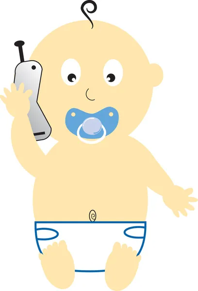 Cep telefonu erkek bebek — Stok Vektör