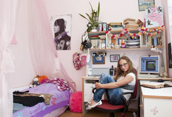 Teenager girl relax home