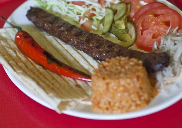 Turkish tradition meal - Adana kebab — Stock Photo, Image