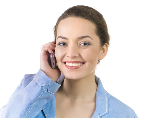 Obchodní žena mluví po telefonu — Stock fotografie
