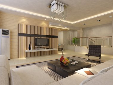 modern yaşam room.3d render.