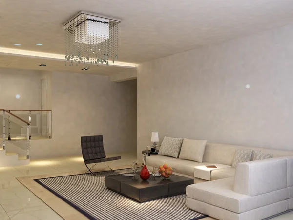Sala de estar moderna.3d render . — Fotografia de Stock