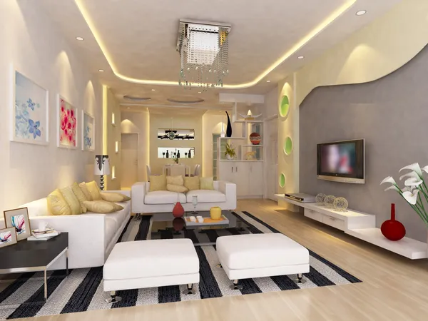 Interior moderno diseño de sala de estar — Stockfoto
