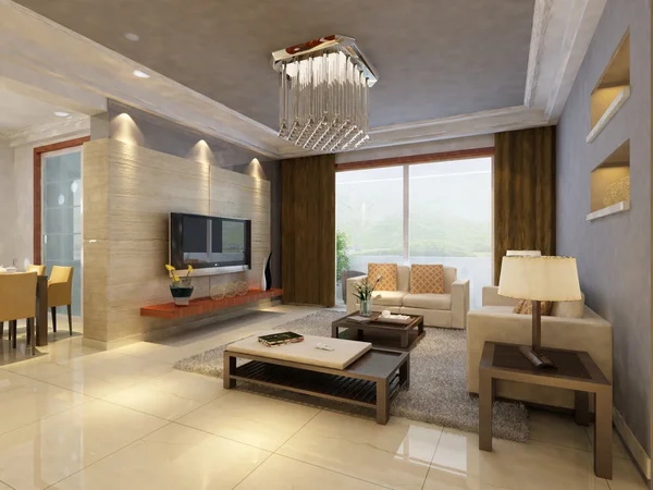 Moderno living room.3d render . — Foto de Stock