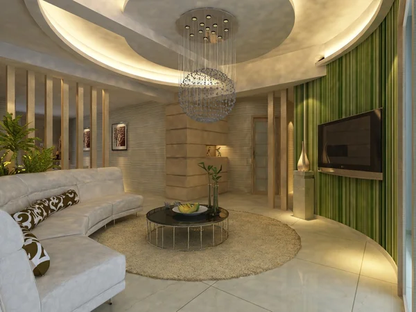 Modern living room.3d render. — Stockfoto