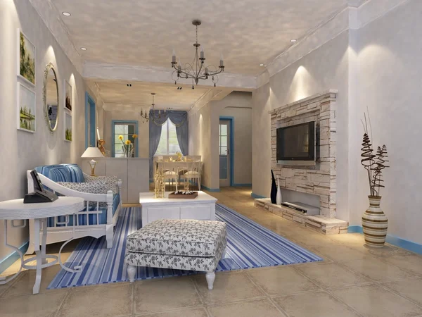 İç dekoratif oturma odası hazırlama