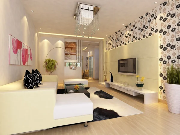 Interior moderno diseño de sala de estar — Stockfoto