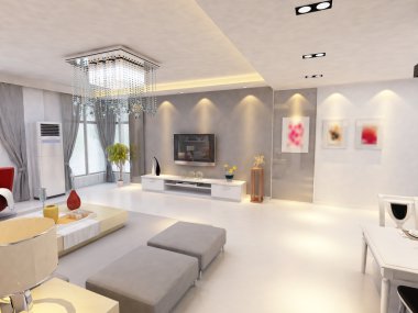 İç dekoratif oturma odası hazırlama