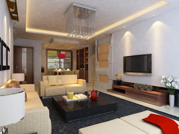 Moderno living room.3d render . —  Fotos de Stock
