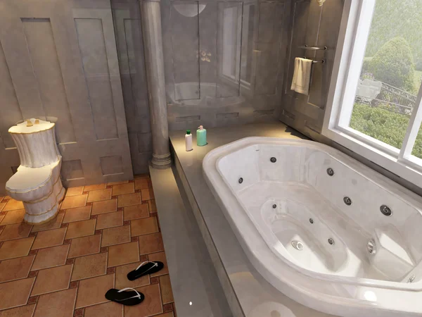 3D renderização do interior do banheiro — Fotografia de Stock