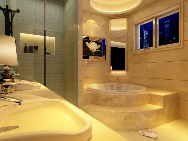 Representación 3D del interior del baño — Foto de Stock