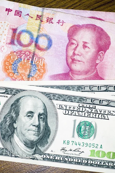 Dollar USA vs RMB Crise chinoise Économique du monde — Photo