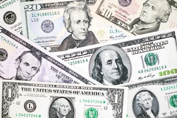 Банкноты США - доллары — стоковое фото